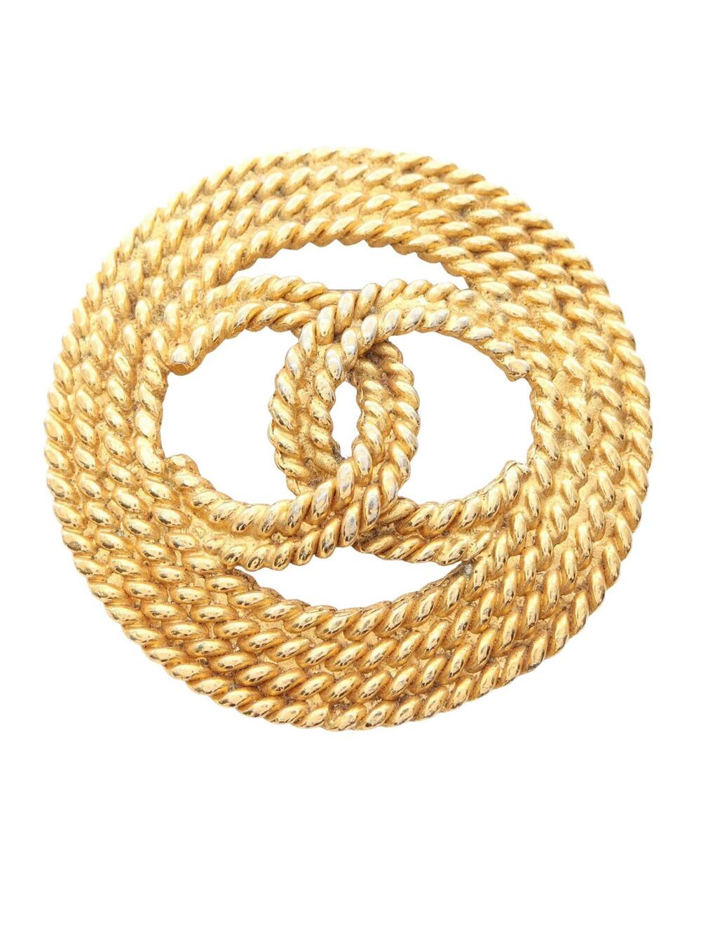 Chanel Gold Plated Cc Rope Brooch Pre- #301084C68B